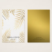 ネックレスディスプレイカード・ゴールドフォイル葉パーム (正面&裏面)