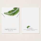 ネックレスディスプレイカード・トロピカルパームリーフ (正面&裏面)