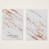 ネックレスディスプレイカード・バラ金ゴールドオンホワイトマーブル (正面&裏面)