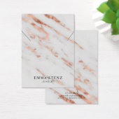 ネックレスディスプレイカード・バラ金ゴールドオンホワイトマーブル (デスク)