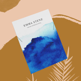 ネックレスディスプレイカード・水彩藍色 名刺