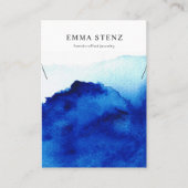 ネックレスディスプレイカード・水彩藍色 名刺 (正面)