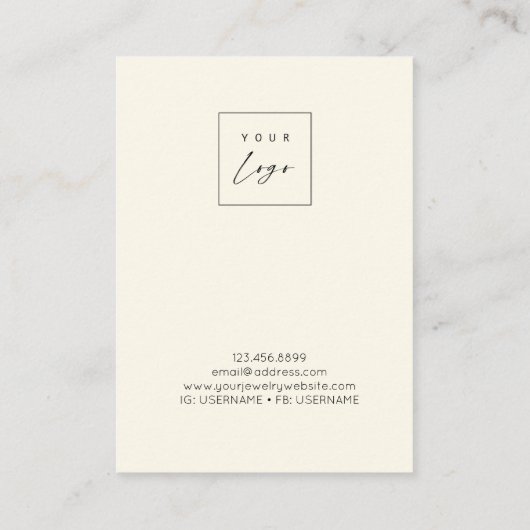 ネックレスディスプレイカード・金ゴールドレザーテクスチャロゴ 名刺 (裏面)