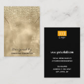 ネックレスディスプレイシャンパン金ゴールドフェイクフォイルグリッター 名刺 (正面/裏面)