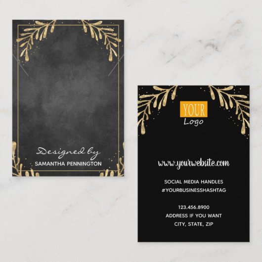 ネックレスディスプレフェイクイ箔 名刺 (正面/裏面)