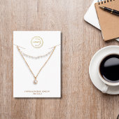 ネックレスホルダーディスプレイあなたのロゴを追加する白 名刺