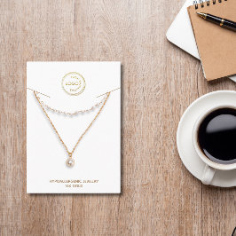 ネックレスホルダーディスプレイあなたのロゴを追加する白 名刺