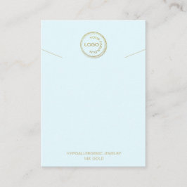 ネックレスホルダーディスプレイあなたのロゴを追加ライトブルー 名刺