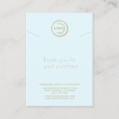 ネックレスホルダーディスプレイあなたのロゴを追加ライトブルー 名刺 (裏面)