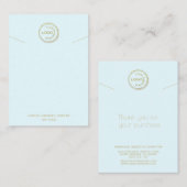 ネックレスホルダーディスプレイあなたのロゴを追加ライトブルー 名刺 (正面/裏面)