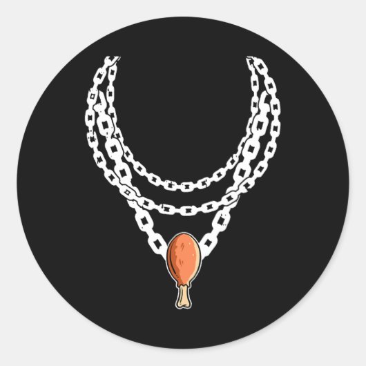 ネックレス七面鳥レッグペンダントサンクスギビングデイ秋 ラウンドシール (正面)