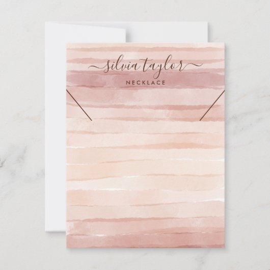 ネックレス表示カードほこりっぽいピンクの地球トーン 招待状 (正面)