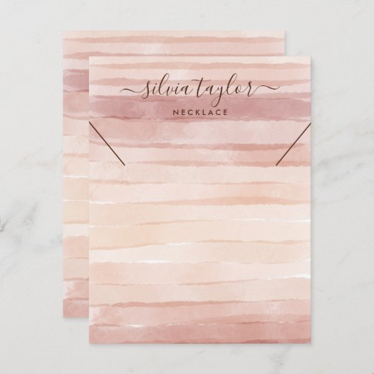 ネックレス表示カードほこりっぽいピンクの地球トーン 招待状 (正面/裏面)