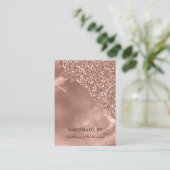 ネックレス表示カード |バラ金ゴールドとグリッター 名刺 (スタンド正面)