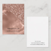 ネックレス表示カード |バラ金ゴールドとグリッター 名刺 (正面/裏面)