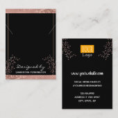 ネックレス表示バラ金ゴールドフローラ 名刺 (正面/裏面)