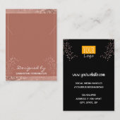 ネックレス表示バラ金ゴールドフローラ 名刺 (正面/裏面)