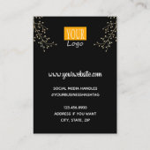 ネックレス表示金ゴールドグリッターフローラ 名刺 (裏面)