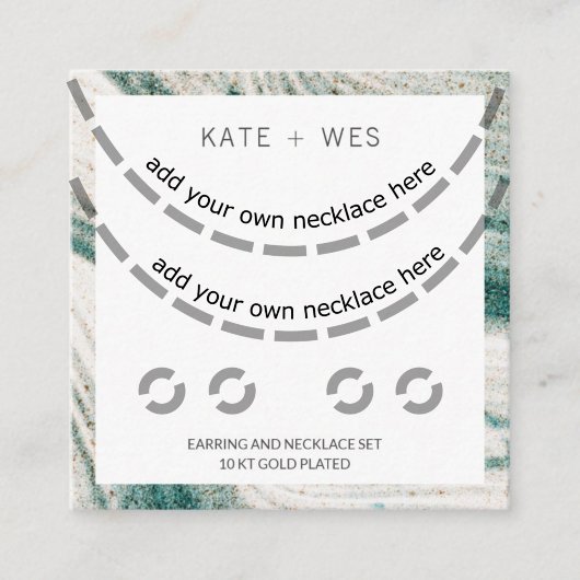 ネックレス+イヤリンググリーン縁どバッキングカード エンクロージャーカード