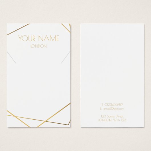 ネックレス、ブレスレット金ゴールド幾何学的ディスプレイカード (正面&裏面)