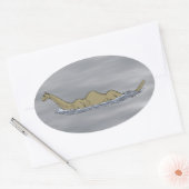 ネッシー・ザ・ロック・ネス・モンスター 楕円形シール (封筒)