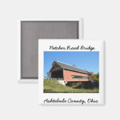 ネッチャーRdカバーされたブリッジアシュタブラカウンティオハイオ マグネット (正面/裏面)