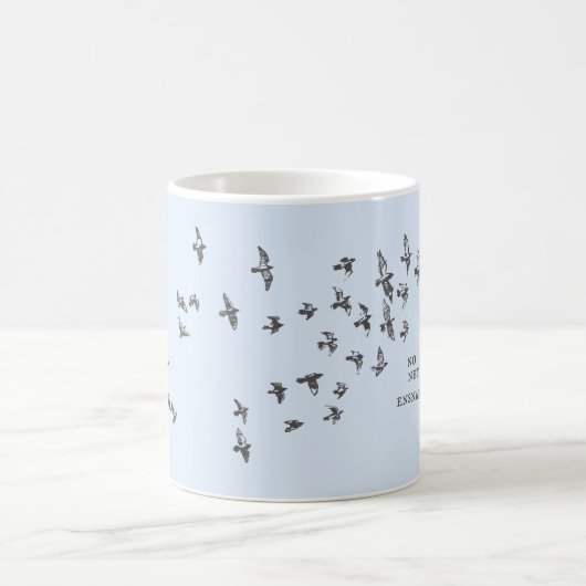「ネットが私を巻き込まない」+鳥(青淡い色のは黒) コーヒーマグカップ (中央)
