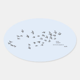 「ネットが私を巻き込まない」+鳥(青淡い色のは黒) 楕円形シール