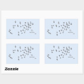 「ネットが私を巻き込まない」+鳥(青淡い色のは黒) 長方形シール (シート)