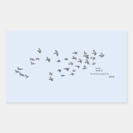 「ネットが私を巻き込まない」+鳥(青淡い色のは黒) 長方形シール