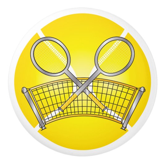 ネットとラケット付きテニスボール セラミックノブ (正面)