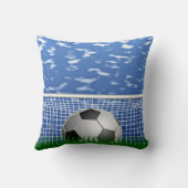 ネットにサッカーボールのテンプレート クッション (裏面)
