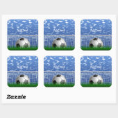 ネットのサッカーボール、テンプレート スクエアシール (シート)