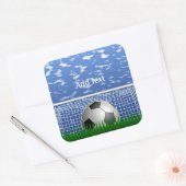 ネットのサッカーボール、テンプレート スクエアシール (封筒)