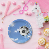 ネットのサッカーボール ペーパープレート (パーティー)