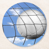 ネットのサッカーボール ラウンドペーパーコースター (正面)