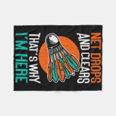 ネットの落下とクリア私はここにいるおもしろい理由 フリースブランケット (正面(横))