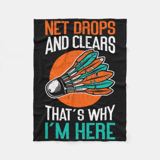 ネットの落下とクリア私はここにいるおもしろい理由 フリースブランケット (正面)