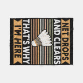 ネットの落下とクリア私はここにいるおもしろい理由 フリースブランケット (正面(横))