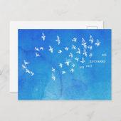 "ネットは私を巻き込まない" +鳥（青は白） ポストカード (正面/裏面)