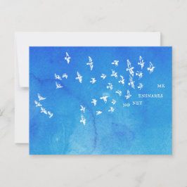 "ネットは私を巻き込まない" +鳥（青は白） ポストカード