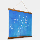 "ネットは私を巻き込まない" +鳥(青は白) 吊り下げ型タペストリー (傾斜あり)