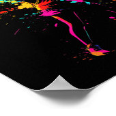 ネットコートゲー絵を描ムスプラッシュDMINTONプレイヤーガール ポスター (角)