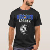 ネットゴールコソヴァンサッカーSのコソボのサッカーボール Tシャツ (正面)