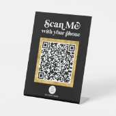 ネットスタイリッシュワモダンークQRコードのビジネスサイン 台座サイン (正面)