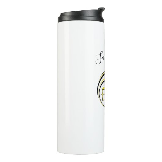 ネットスポ飛んでいるート上のテニスパーソナライズされたボール タンブラー (回転左)