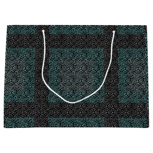 ネットパターン2 tones.b黒BG ラージペーパーバッグ (正面)