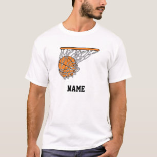 ネットベクトル内のバスケットボールウッシュボールイラストレーション Tシャツ