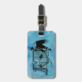 ネットホッケーのインクスケッチ上のショット(青い水色) ラゲッジタグ (正面縦)