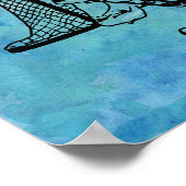 ネットホッケースケッチでブルーウォーター色で撮影 ポスター (角)